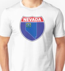 Nevada flag USA hghway seal sign Unisex T-Shirt
