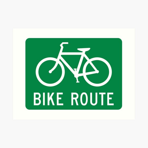 Bike Route Sign Art Print