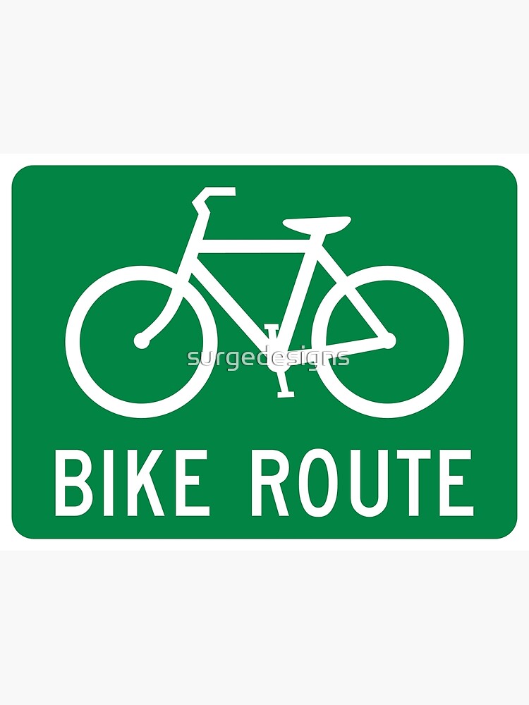 Lámina artística for Sale con la obra «Señal de ruta de bicicletas