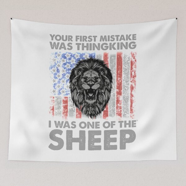 Item preview, Your First Mistake Was Thingking I Was One The Sheep Lion America Flag Shirt Classic designed and sold by kristianmyershu.