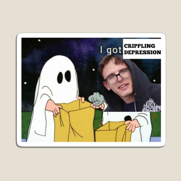 Idubbbztv "I Have Crippling Depression" Meme Magnet