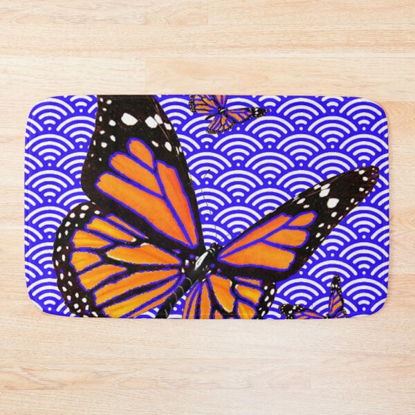 Item preview, MONARCH BUTTERFLIES BLUE-WHITE ABSTRACT CLOUDS PATTERN ART designed and sold by sharlesart.