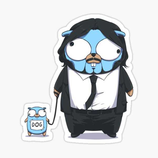 Golang Keanu Reeves with Dog Sticker
