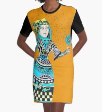 Queen Running with Magic Flower Graphic T-Shirt Dress