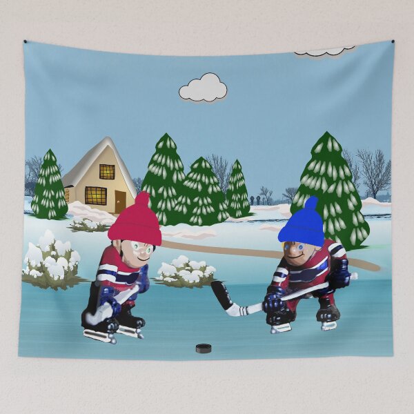 Item preview, Children playing hockey in winter designed and sold by Astralia.