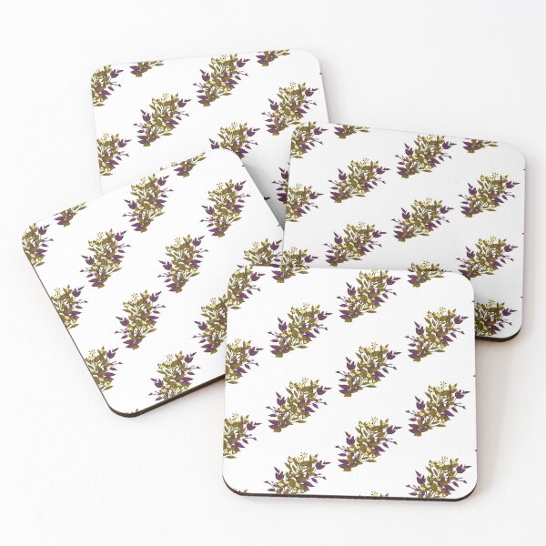 Item preview, Green And Purple Leaves with Yellow Flowers designed and sold by KeepPlantsHappy.