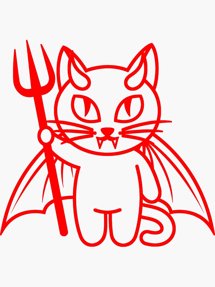 "cat devil" Sticker for Sale by Redbubble