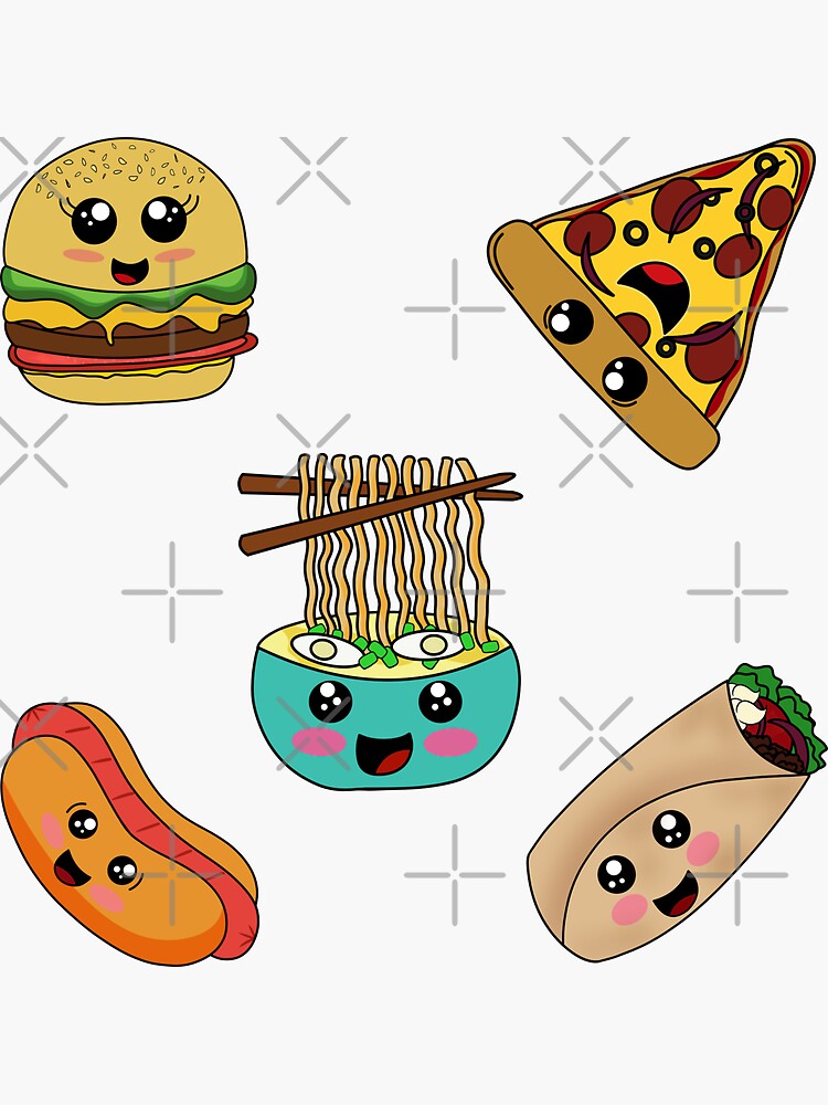 "Kawaii Foods" Sticker For Sale By FeistyDesigns | Redbubble