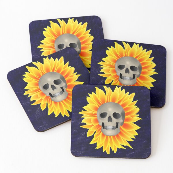 Item preview, Skull and Sunflower Artwork designed and sold by paintedkat.