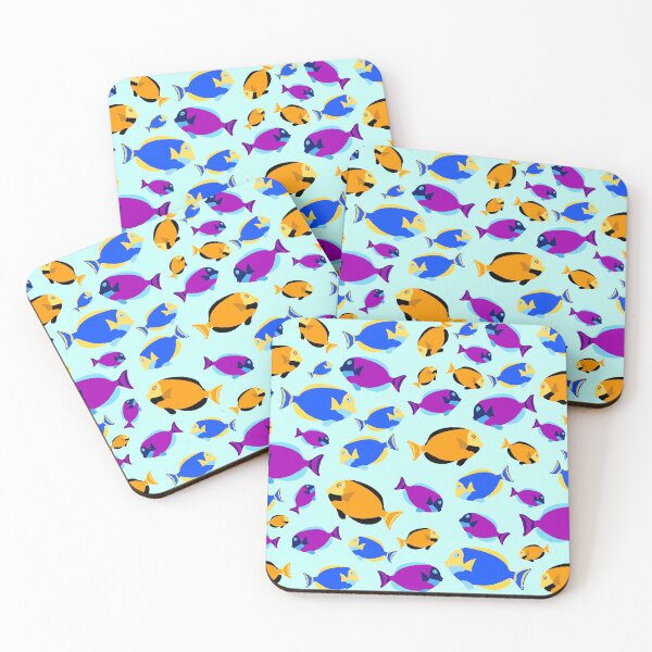 Item preview, Colorful Tropical Fish Pattern in Blue Sea designed and sold by idovedesign.