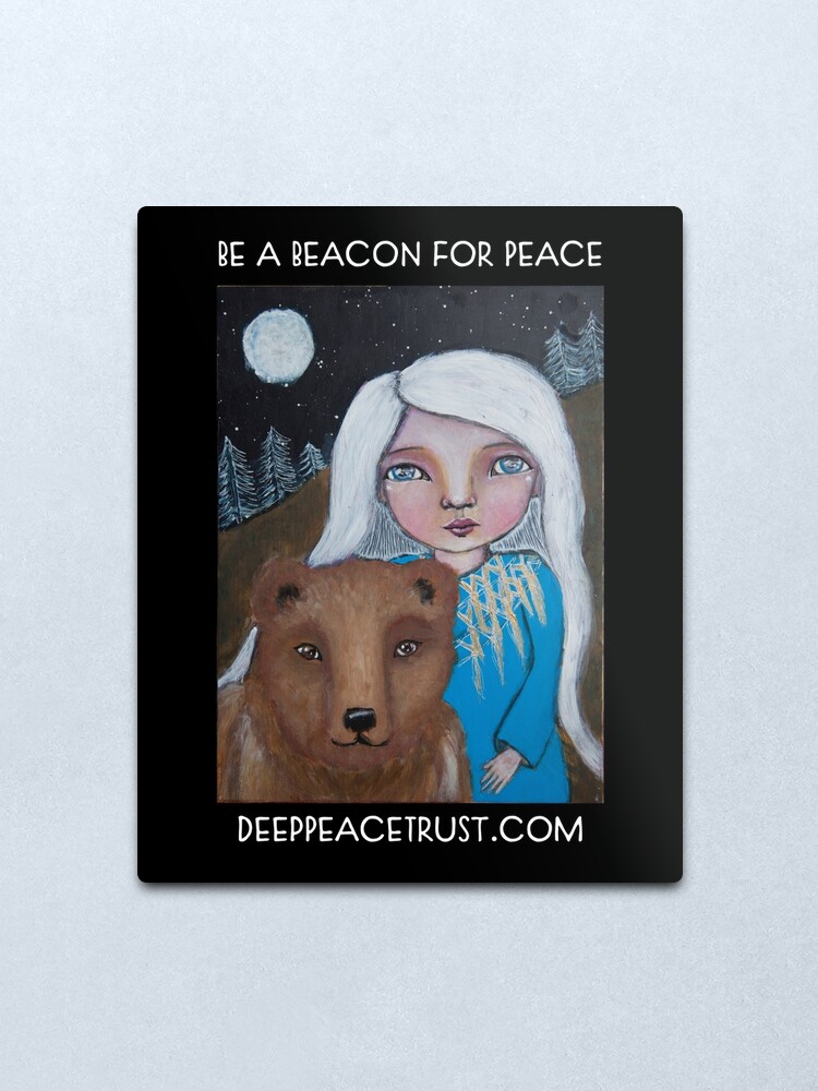 Alternate view of Be a Beacon for Peace - Artwork by Lulu's Heart Centered Healing Metal Print