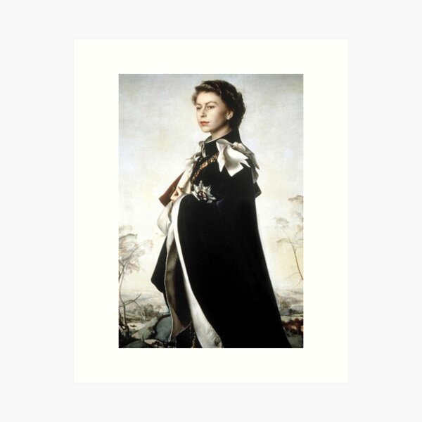 Portrait Queen Elizabeth II Art Print