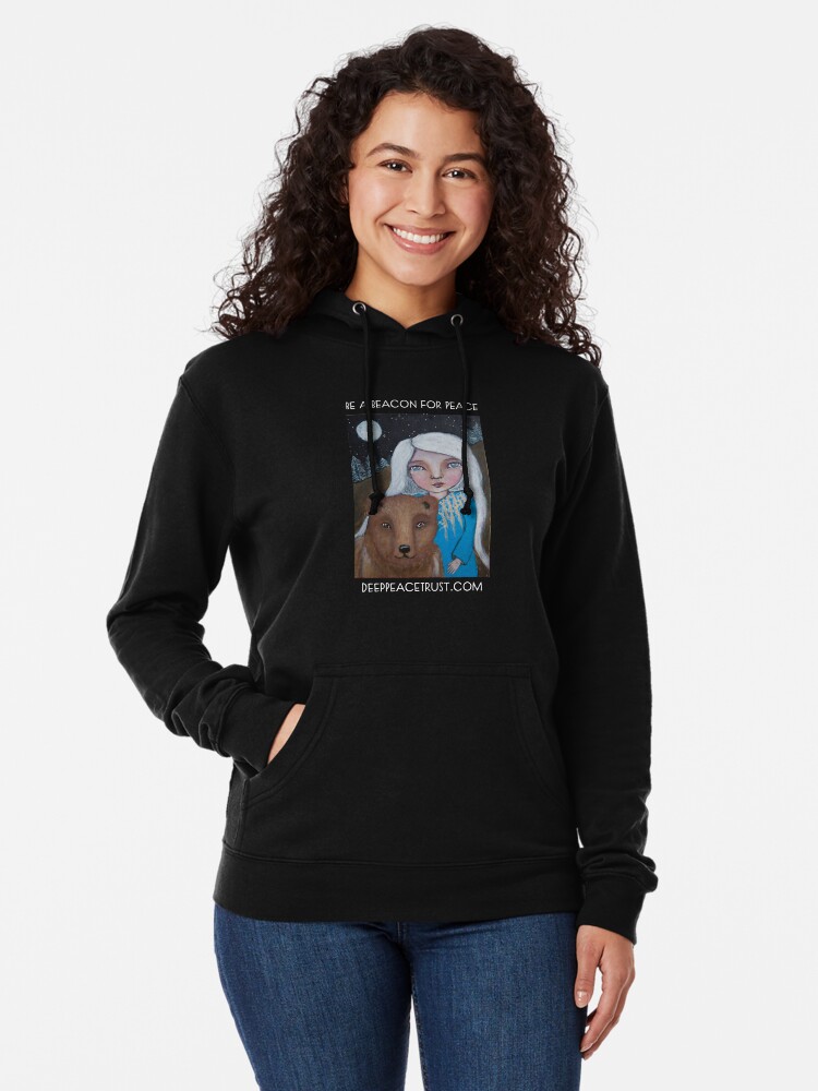 Alternate view of Be a Beacon for Peace - Artwork by Lulu's Heart Centered Healing Lightweight Hoodie