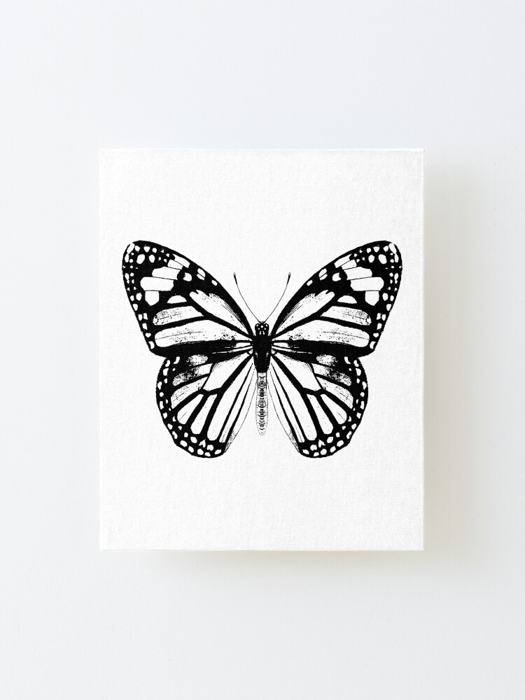 "Monarch Butterfly Vintage Butterflies Black and White " Mounted