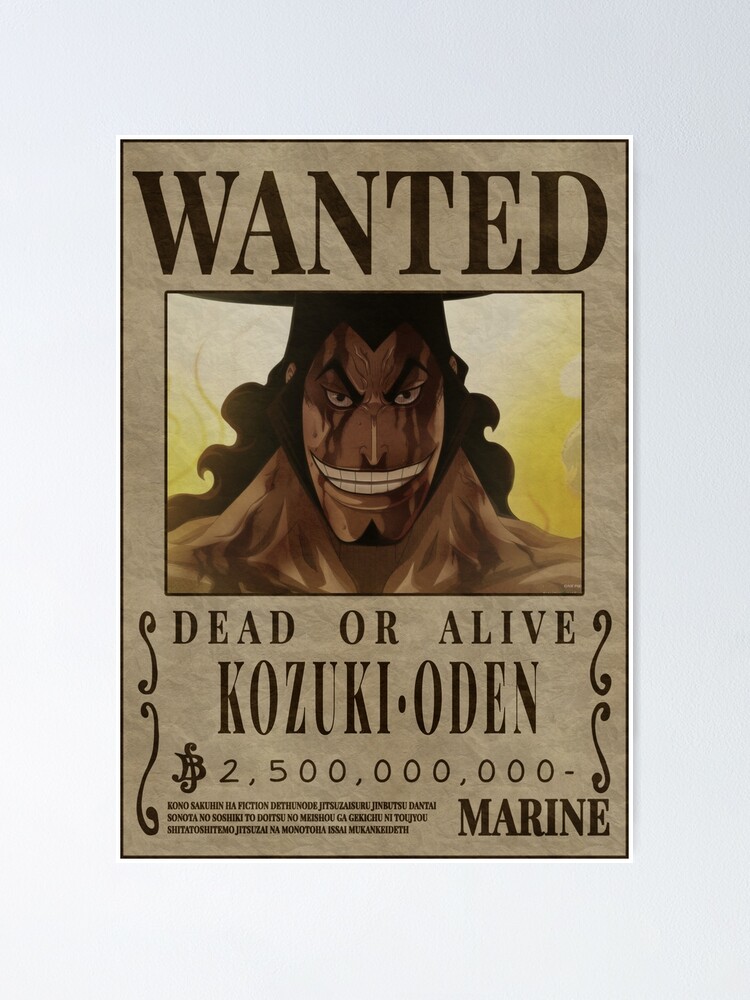 Kozuki Oden One Piece Wanted Bounty Poster By Patrika Redbubble