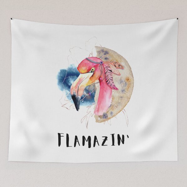 Item preview, Boho, Fun, and Artsy Flamingo in Front of the Moon designed and sold by SoLarghi.