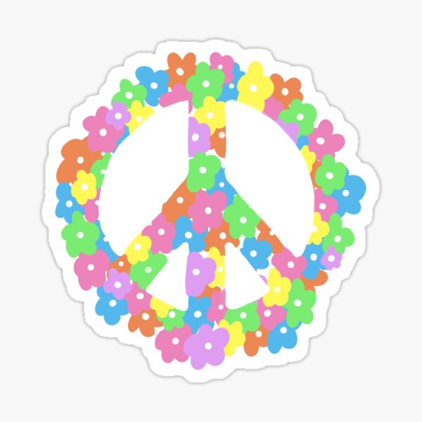 Laptop Sticker Peace Sign Sticker Small Gift Cute Sticker Daisy Sticker Rose Sticker Flower Sticker Floral Peace Sign Sticker
