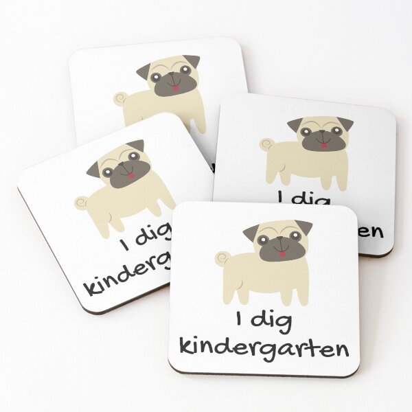Item preview, I dig kindergarten, cute dog school (pug) designed and sold by NerdyChibi.