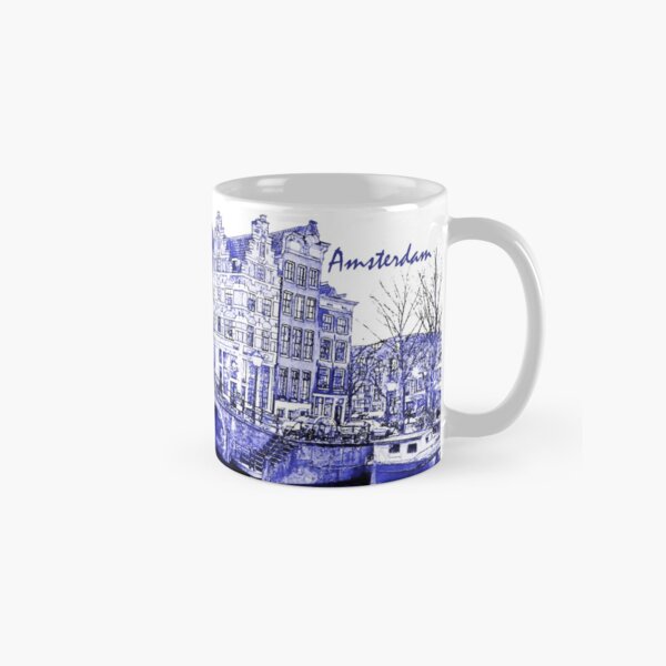 Item preview, Blue and White Digital painted Remembrance image Amsterdam Netherlands (fully wrapped) designed and sold by blueartprint.