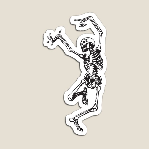 Dancing Skeleton | Day of the Dead | Dia de los Muertos | Skulls and Skeletons | Black and White | Magnet