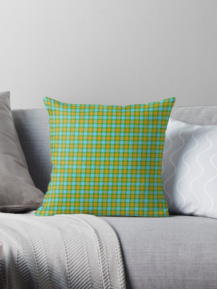 Green Throw Pillow Covers Farmhouse Polylester Linen Buffalo Plaid