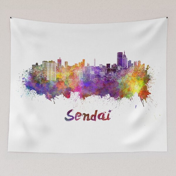 Item preview, Sendai skyline in watercolor designed and sold by paulrommer.