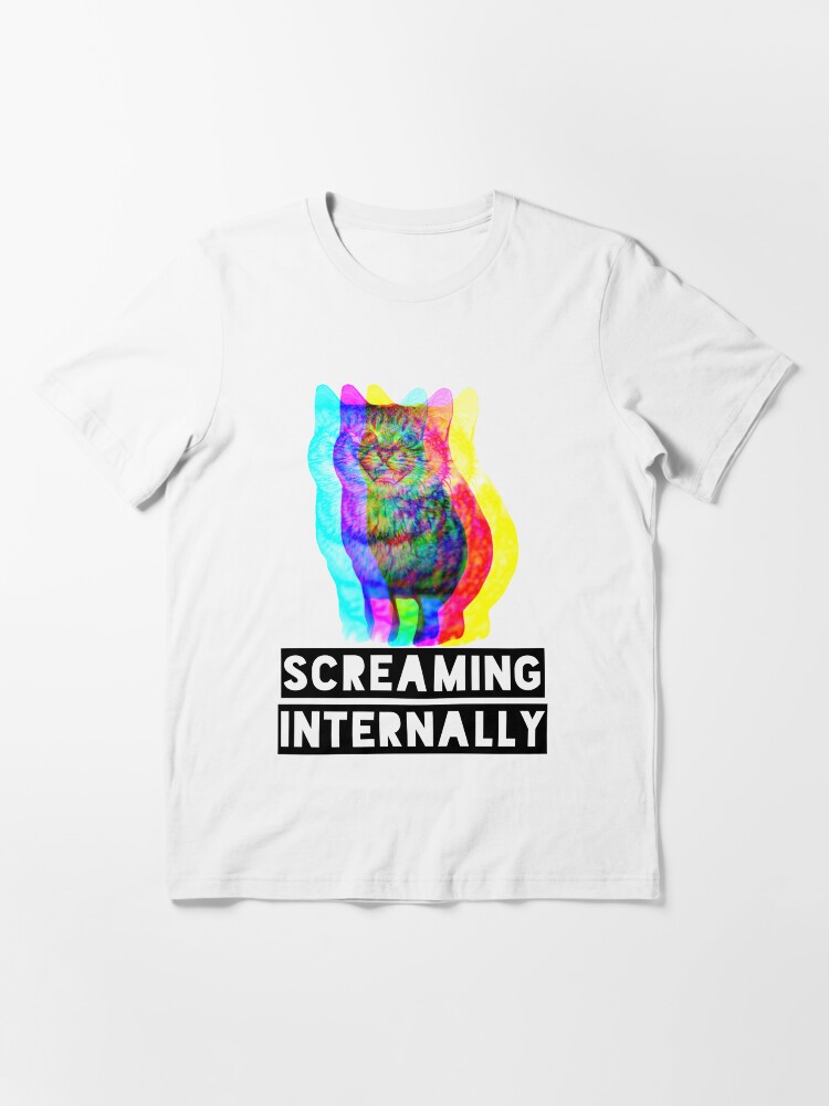 screaming internally cat shirt