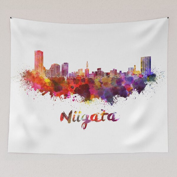 Item preview, Niigata skyline in watercolor  designed and sold by paulrommer.