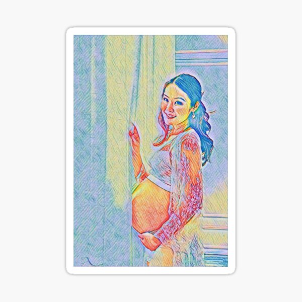 Item preview, Pregnant woman sticker designed and sold by Oceanicdizynes.
