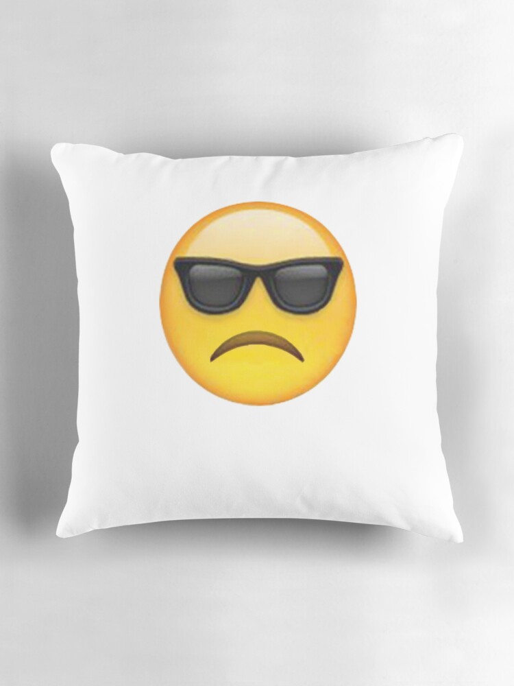 sad sunglasses emoji Pillow for Sale by sneddy Redbubble