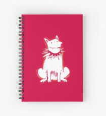 white dog red contour cartoon style illustration Spiral Notebook