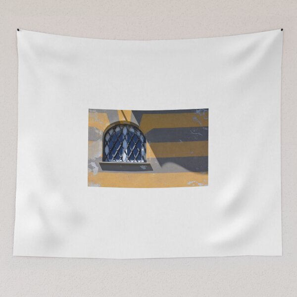 Item preview, Arched window on a yellow gray striped wall designed and sold by oanaunciuleanu.