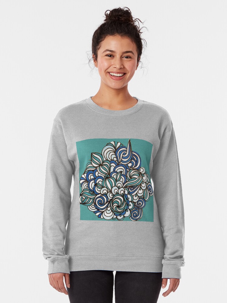 Alternate view of aqua Pullover Sweatshirt