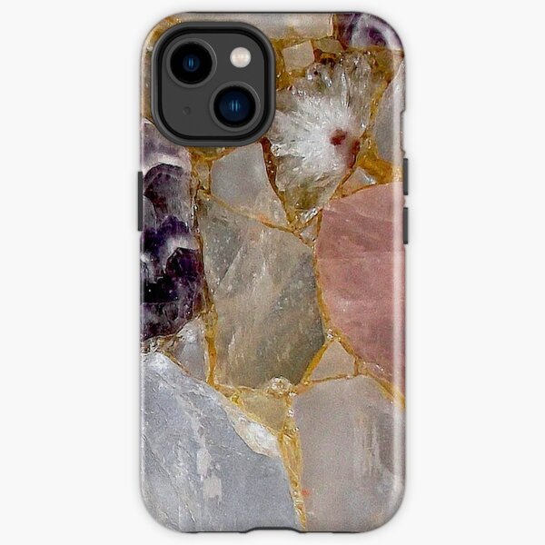 Rose Quartz, Amethyst, White Geode, Gemstone  iPhone Tough Case