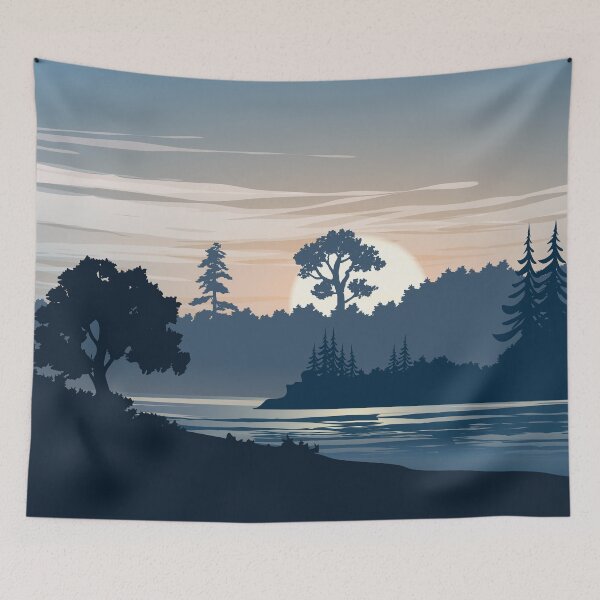 Item preview, Forest With The River Art Landscape designed and sold by JTS STORE.