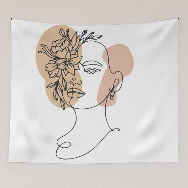 Item preview, Woman face with flowers designed and sold by Almusawwir.