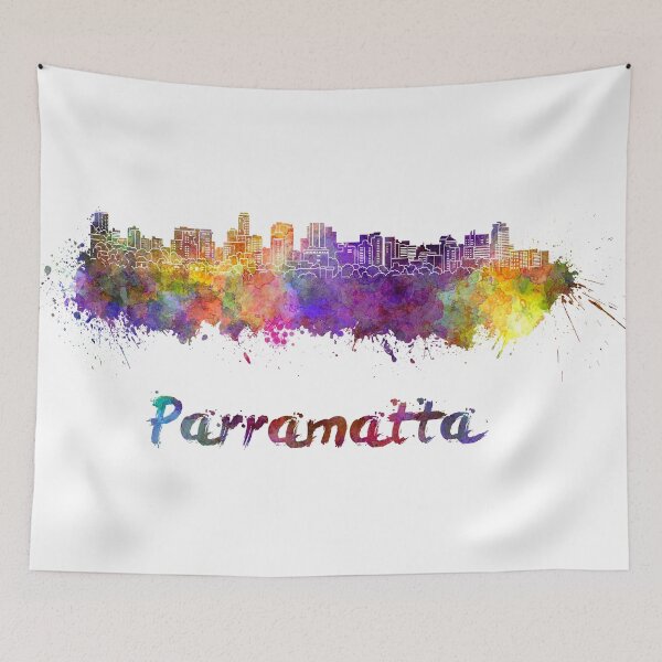Item preview, Parramatta skyline in watercolor designed and sold by paulrommer.
