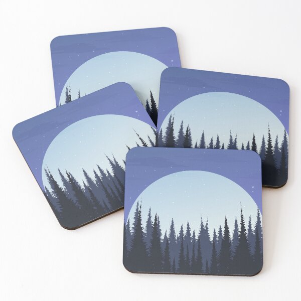 Item preview, Big Full Moon With Pine Forest Landscape  designed and sold by JTS STORE.