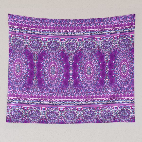 Item preview, India Mandala Pillar Border - blue violet designed and sold by EDDArt.