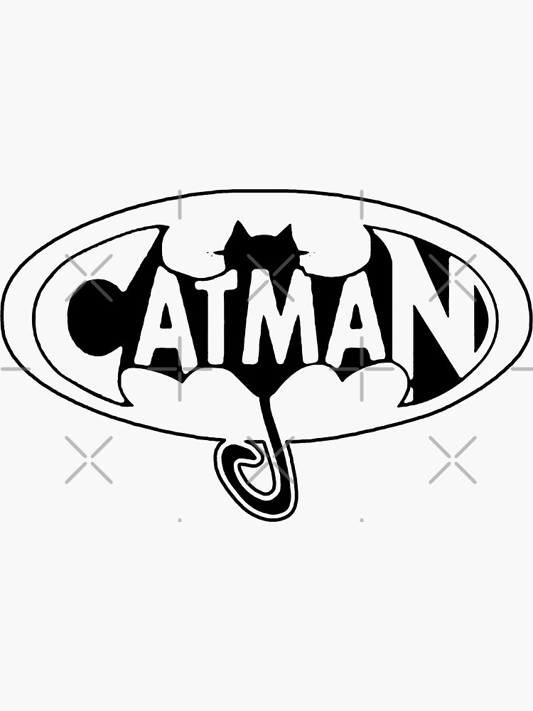 CATMAN CAT MAN FUNNY BATMAN KITTEN 6 Sticker for Sale by EntengArt