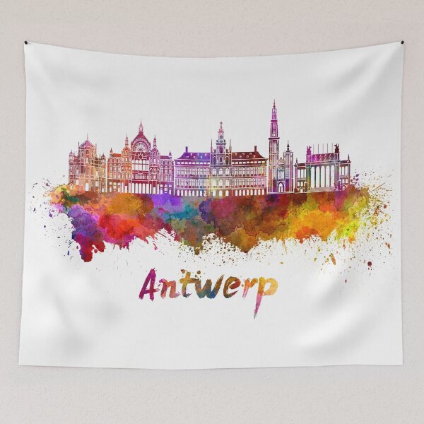 Item preview, Antwerp skyline in watercolor designed and sold by paulrommer.