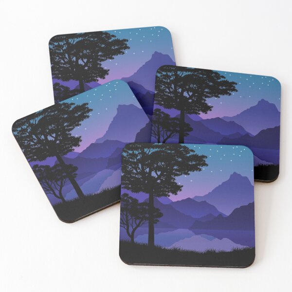 Item preview, Starry Night With Mountain Forest With River Landscape designed and sold by JTS STORE.