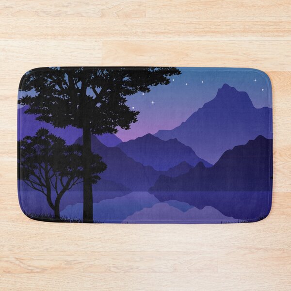 Item preview, Starry Night With Mountain Forest With River Landscape designed and sold by JTS STORE.