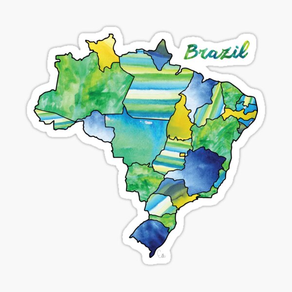 Watercolor Countries - Brazil Sticker