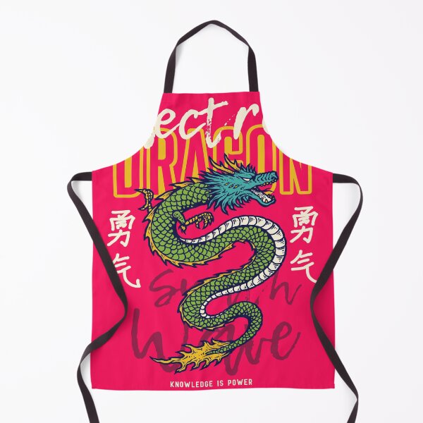 Item preview, Vector Illustration Asia Dragon Snake 80s Style Retro Graphic Japanese Kanji Words Means Courage designed and sold by Peekonet.