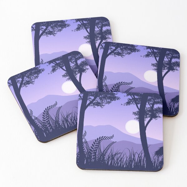 Item preview, Sunset Forest Landscape With Mountain Background designed and sold by JTS STORE.
