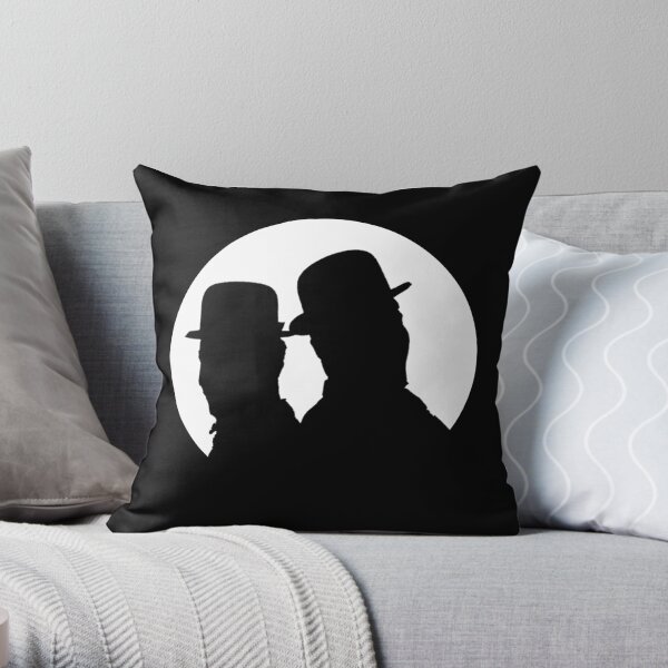 Laurel and Hardy Silhouette Throw Pillow