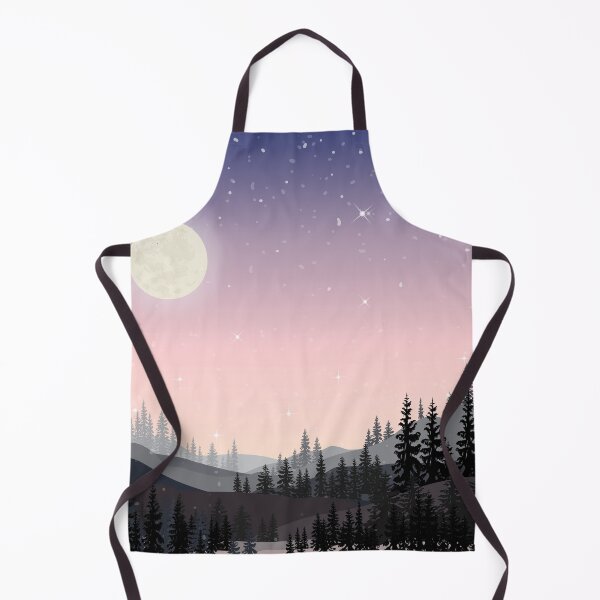 Item preview, Starry Night With Mountain And Pine Tree Landscape designed and sold by JTS STORE.