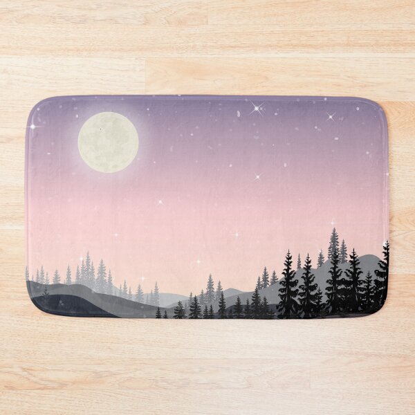 Item preview, Starry Night With Mountain And Pine Tree Landscape designed and sold by JTS STORE.