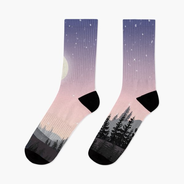 Item preview, Starry Night With Mountain And Pine Tree Landscape designed and sold by JTS STORE.